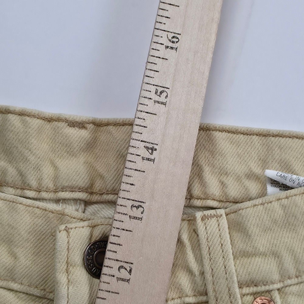 Levis Vintage 90s Tapered Jeans Women 12 M Sand Tan High Waisted Made in USA 550 - Picture 7 of 15